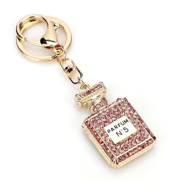 Accessories - Rhinestone Perfume Bottle Keychain Bag Charm Keychain